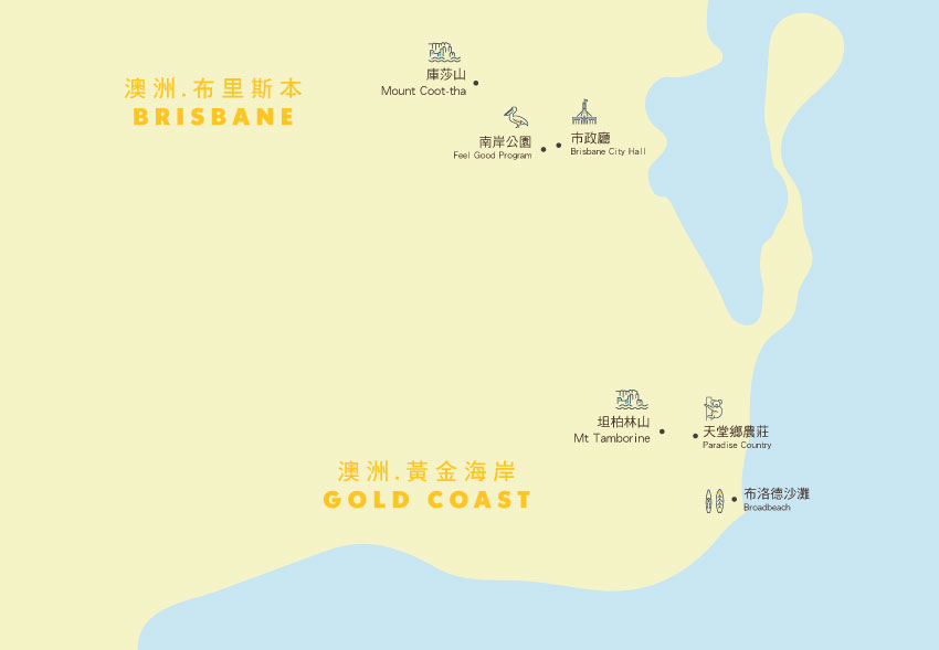 黃金海岸-景點位置示意圖